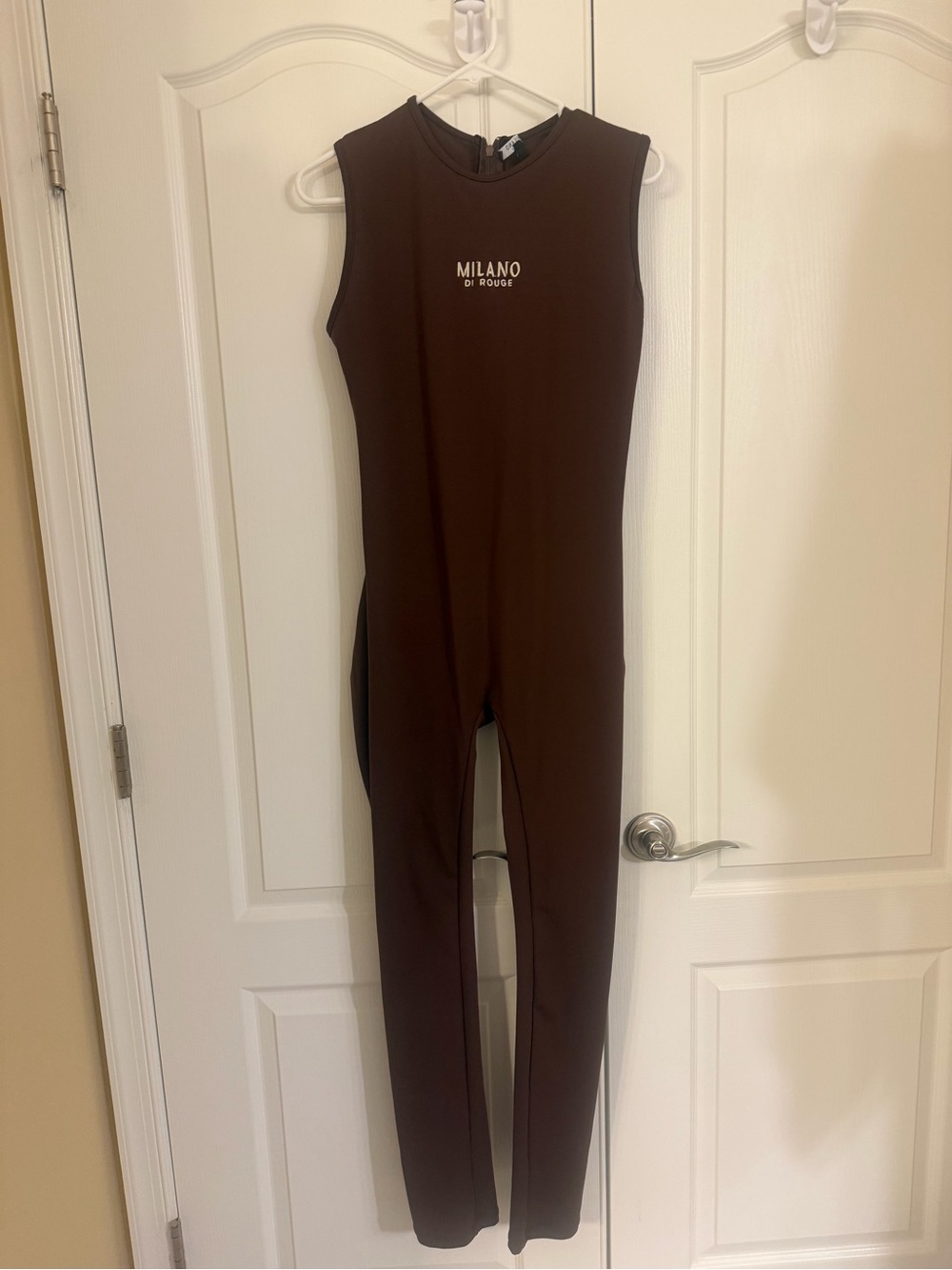 Milano Di Rouge Women’s Brown Sleeveless One-Piece Bodycon jumpsuit!